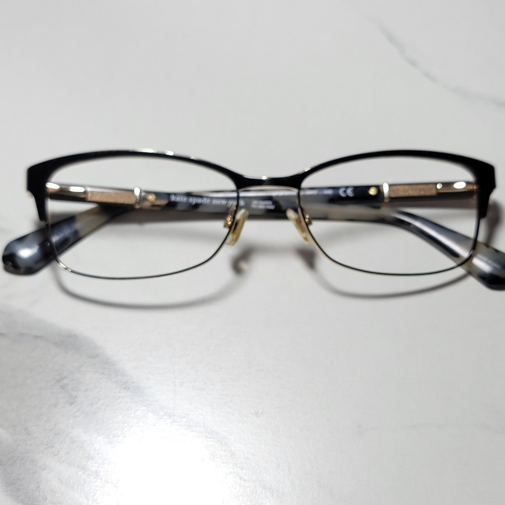 Kate Spade Laurianne WR7 Black Gold Tortoise Eyeglass Frames 52-16-140